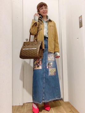「ウエスタンシャツ」｜「アイテム（その他アウター）」を使った、happachinさん（レディース・164cm）の春コーディネート