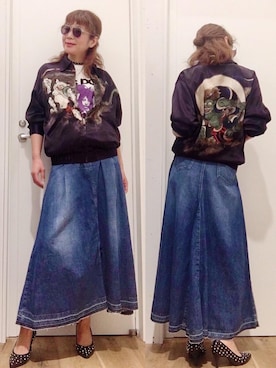 「オリエンタル」｜「アイテム（その他アウター）」を使った、happachinさん（レディース・164cm）の春コーディネート
