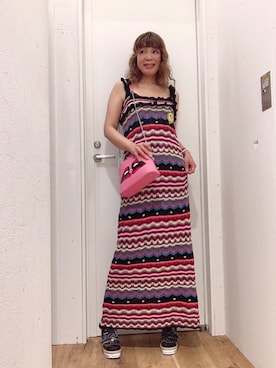 「70'sコーデ」｜「アイテム（ワンピース/ドレス）」を使った、happachinさん（レディース・164cm）の夏コーディネート
