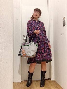 「70'sコーデ」｜「アイテム（ワンピース/ドレス）」を使った、happachinさん（レディース・164cm）の夏コーディネート