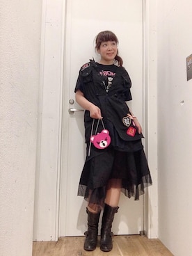 「ロックコーデ」｜「アイテム（財布/小物）」を使った、happachinさん（レディース・164cm）の秋コーディネート
