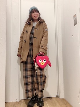 「コラボレーション」｜「アイテム（サロペット/オーバーオール）」を使った、happachinさん（レディース・164cm）の秋コーディネート