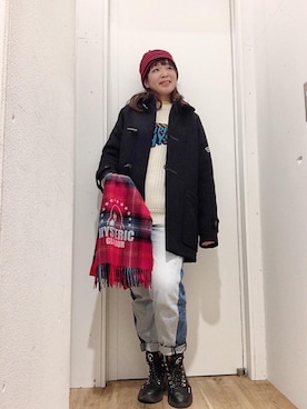 「コラボレーション」｜「アイテム（その他アウター）」を使った、happachinさん（レディース・164cm）の秋コーディネート