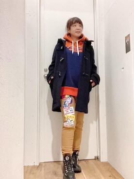「コラボレーション」｜「アイテム（ダッフルコート）」を使った、happachinさん（レディース・164cm）の冬コーディネート