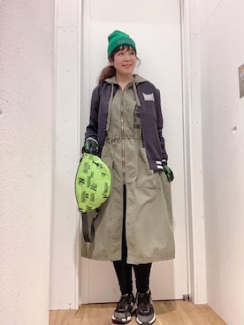 「コラボレーション」｜「アイテム（ブルゾン）」を使った、happachinさん（レディース・164cm）の冬コーディネート