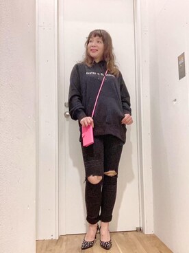 「スキニー」｜「アイテム（PC・スマホグッズ/家電）」を使った、happachinさん（レディース・164cm）の冬コーディネート