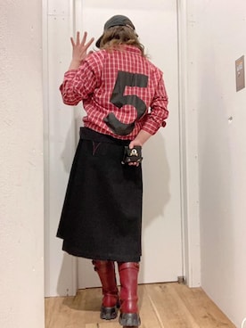 「長袖シャツ」｜「アイテム（財布/小物）」を使った、happachinさん（レディース・164cm）の春コーディネート