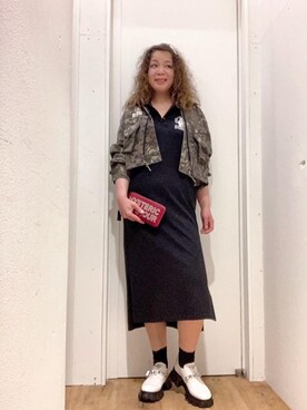 「ミリタリーコーデ」｜「アイテム（財布/小物）」を使った、happachinさん（レディース・164cm）の春コーディネート