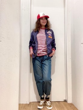 「でにむ」｜「アイテム（ナイロンジャケット）」を使った、happachinさん（レディース・164cm）の春コーディネート