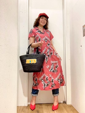 「アイテム（チョーカー、ピンク系）」を使った、happachinさん（レディース・164cm）の夏コーディネート