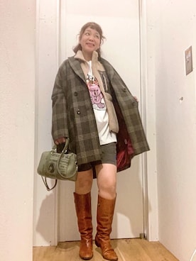 「ロンt」｜「アイテム（その他アウター）」を使った、happachinさん（レディース・164cm）の秋コーディネート