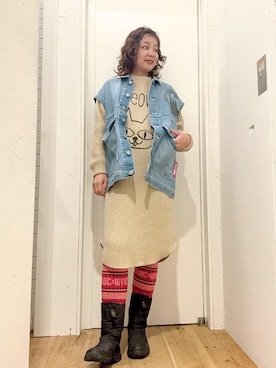 「でにむ」｜「アイテム（ワンピース/ドレス）」を使った、happachinさん（レディース・164cm）の冬コーディネート