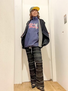 「でにむ」｜「アイテム（スウェット）」を使った、happachinさん（レディース・164cm）の冬コーディネート