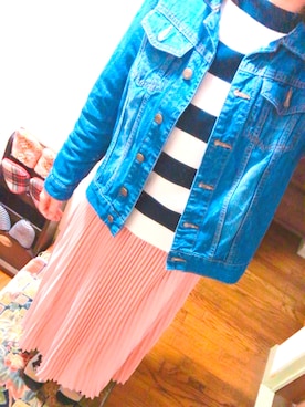 「Honeys（ハニーズ）のアイテム（ダウンジャケット/コート）」を使った、きゆーちゃんさん（レディース・162cm）の春コーディネート