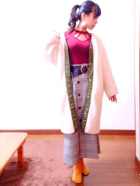 「TABOO（タブー）のアイテム」を使った、さきさん（レディース・162cm）の冬コーディネート