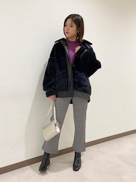 「PAGEBOY（ページボーイ）のハクミニショルダーBAG（ショルダーバッグ）」を使った、sayaさん（レディース・168cm）の秋コーディネート