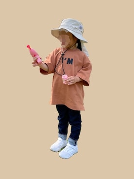 「ARCH & LINE（アーチアンドライン）のアイテム（帽子）」を使った、TMGさん（キッズ・110cm）の春コーディネート