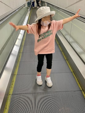 「ARCH & LINE（アーチアンドライン）のアイテム（帽子）」を使った、TMGさん（キッズ・100cm）の春コーディネート