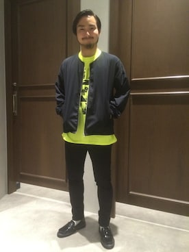 「RAGEBLUE（レイジブルー）のアイテム（ローファー）」を使った、林さん（メンズ・175cm）の春コーディネート