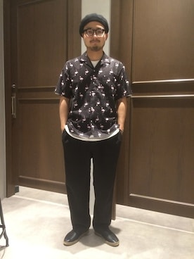 「RAGEBLUE（レイジブルー）のアイテム（ハンチング/ベレー帽）」を使った、林さん（メンズ・175cm）の春コーディネート