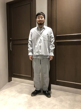 「RAGEBLUE（レイジブルー）のアイテム（ローファー）」を使った、林さん（メンズ・175cm）の春コーディネート
