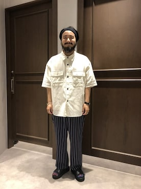 「RAGEBLUE（レイジブルー）のアイテム（ニットキャップ/ビーニー）」を使った、林さん（メンズ・175cm）の夏コーディネート