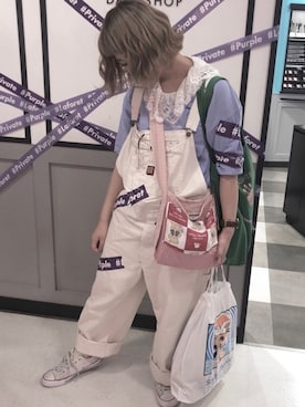 「アイテム（メガネ、ホワイト系）」を使った、bananaさん（レディース・159cm）の夏コーディネート