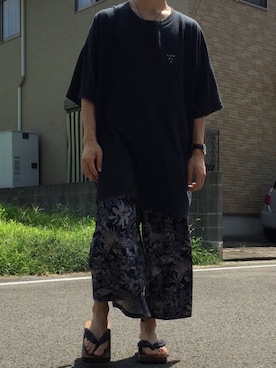 「しまむら（シマムラ）のアイテム（スラックス）」を使った、#ひかるさん（メンズ・165cm）の夏コーディネート