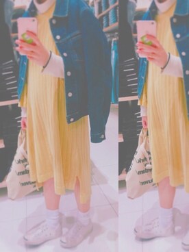 「スプリングSENSEOFPLACE」｜「アイテム（ワンピース/ドレス）」を使った、ゆっちさん（レディース・154cm）の春コーディネート