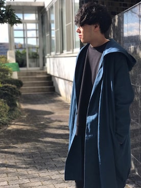 「my beautiful landlet（マイビューティフルランドレット）のアイテム（モッズコート）」を使った、毛さん（メンズ・165cm）の春コーディネート