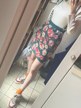 萌鈴さんの「【TGC着用】【雑誌掲載】ウール混オリジナル花柄ジャガードスカート」を使ったコーディネート