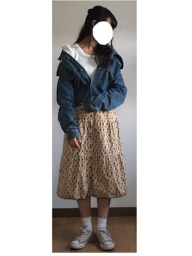 「肩フリル」｜「アイテム（ジャケット/アウター）」を使った、EYEさん（レディース・158cm）の冬コーディネート