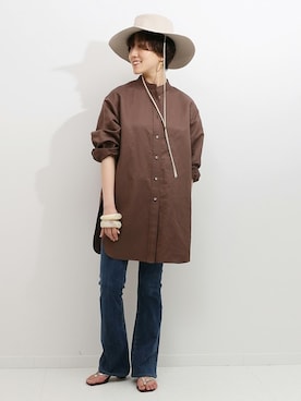 Plage - plage サテンミディオーバーシャツ plage（プラージュ）の「ミディサテンオーバーシャツ◇（シャツ