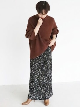 「カシミヤ」｜「アイテム（トップス）」を使った、mikuさん（レディース・159cm）の秋コーディネート