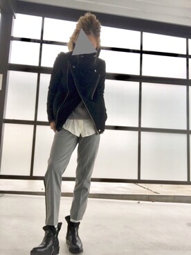 「BLACK BY MOUSSY（ブラックバイマウジー）のアイテム（その他アウター）」を使った、pootaatooさん（レディース・154cm）の冬コーディネート