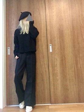 「MERCURYDUO（マーキュリーデュオ）のアイテム（ハンチング/ベレー帽）」を使った、pootaatooさん（レディース・154cm）の冬コーディネート
