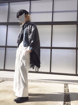 「MERCURYDUO（マーキュリーデュオ）のアイテム（ハンチング/ベレー帽）」を使った、pootaatooさん（レディース・154cm）の冬コーディネート