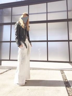 「UNIQLO（ユニクロ）のWOMEN オックスフォードワイドパンツ＋E（その他パンツ）」を使った、pootaatooさん（レディース・154cm）の冬コーディネート