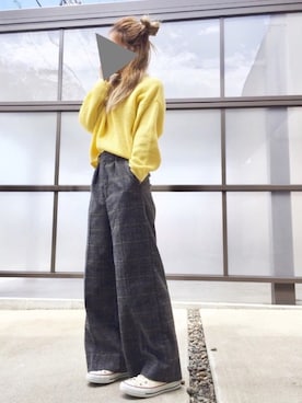 「ベルイエロー」｜pootaatooさん（レディース・154cm）の春コーディネート