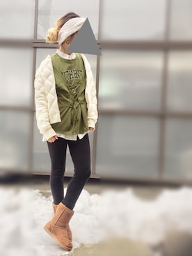 「RCWB（アールシーダブリュービー）のアイテム」を使った、pootaatooさん（レディース・154cm）の冬コーディネート