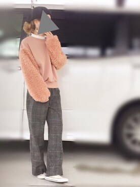 「MERCURYDUO（マーキュリーデュオ）のアイテム（ハンチング/ベレー帽）」を使った、pootaatooさん（レディース・154cm）の冬コーディネート