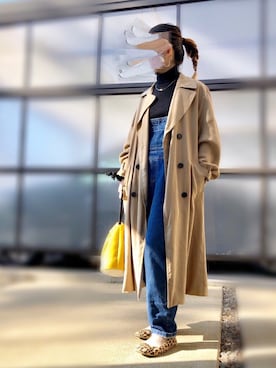 「白ソックス」｜「アイテム（サロペット/オーバーオール）」を使った、pootaatooさん（レディース・154cm）の冬コーディネート