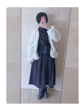 「AS KNOW AS plus（アズノゥアズプラス）のアイテム（ワンピース）」を使った、yukoさん（レディース・164cm）の冬コーディネート