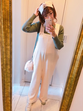 「VIS（ビス）のアイテム（オールインワン・サロペット）」を使った、kiyさん（レディース・155cm）の秋コーディネート