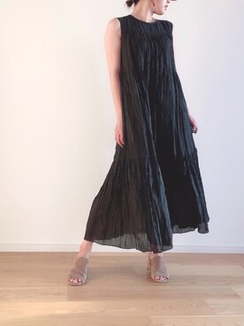 「部屋撮り」｜「アイテム（ワンピース/ドレス）」を使った、UNFIELDさん（レディース・160cm）の夏コーディネート