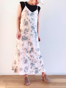 「アイテム（ワンピース、ピンク系）」を使った、UNFIELDさん（レディース・160cm）の夏コーディネート