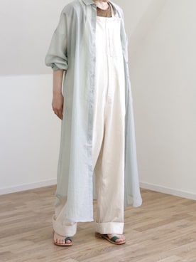 「アイテム（トップス、ブラウン系）」を使った、UNFIELDさん（レディース・158cm）の夏コーディネート