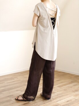 「UNFIELD（アンフィールド）のアイテム」を使った、UNFIELDさん（レディース・160cm）の夏コーディネート