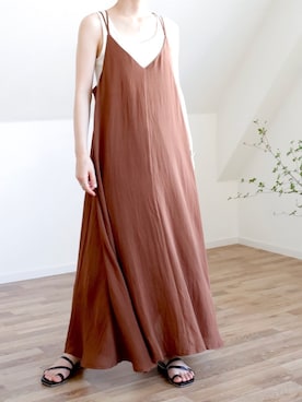 「キャミソールワンピ」｜「アイテム（ワンピース/ドレス）」を使った、UNFIELDさん（レディース・160cm）の夏コーディネート