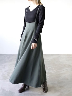 「UNFIELD（アンフィールド）のアイテム」を使った、UNFIELDさん（レディース・160cm）の秋コーディネート